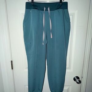 Figs Women's High Waisted Zamora Jogger Scrub Pant in Hydrogen Green